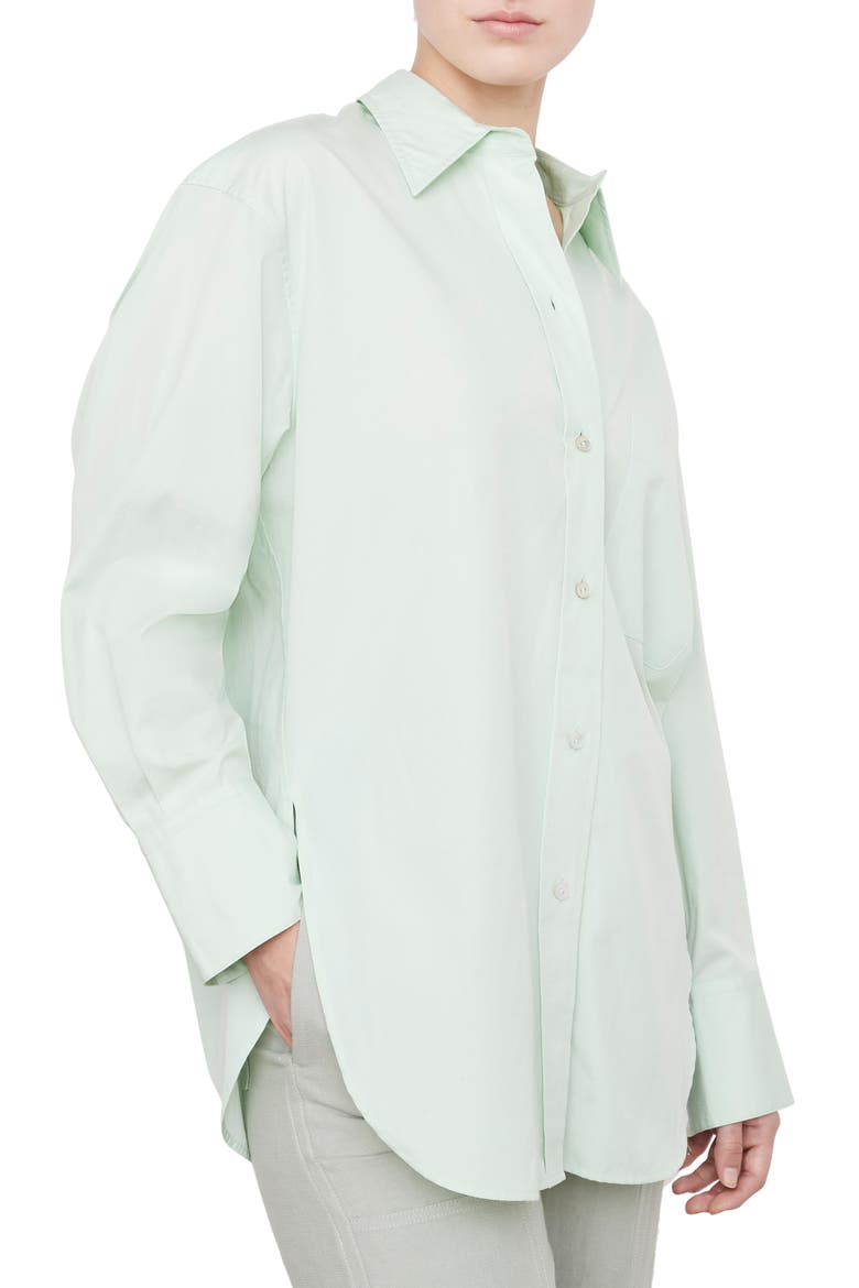 Oversize Cotton Button-Up Shirt, Alternate, color, DEW