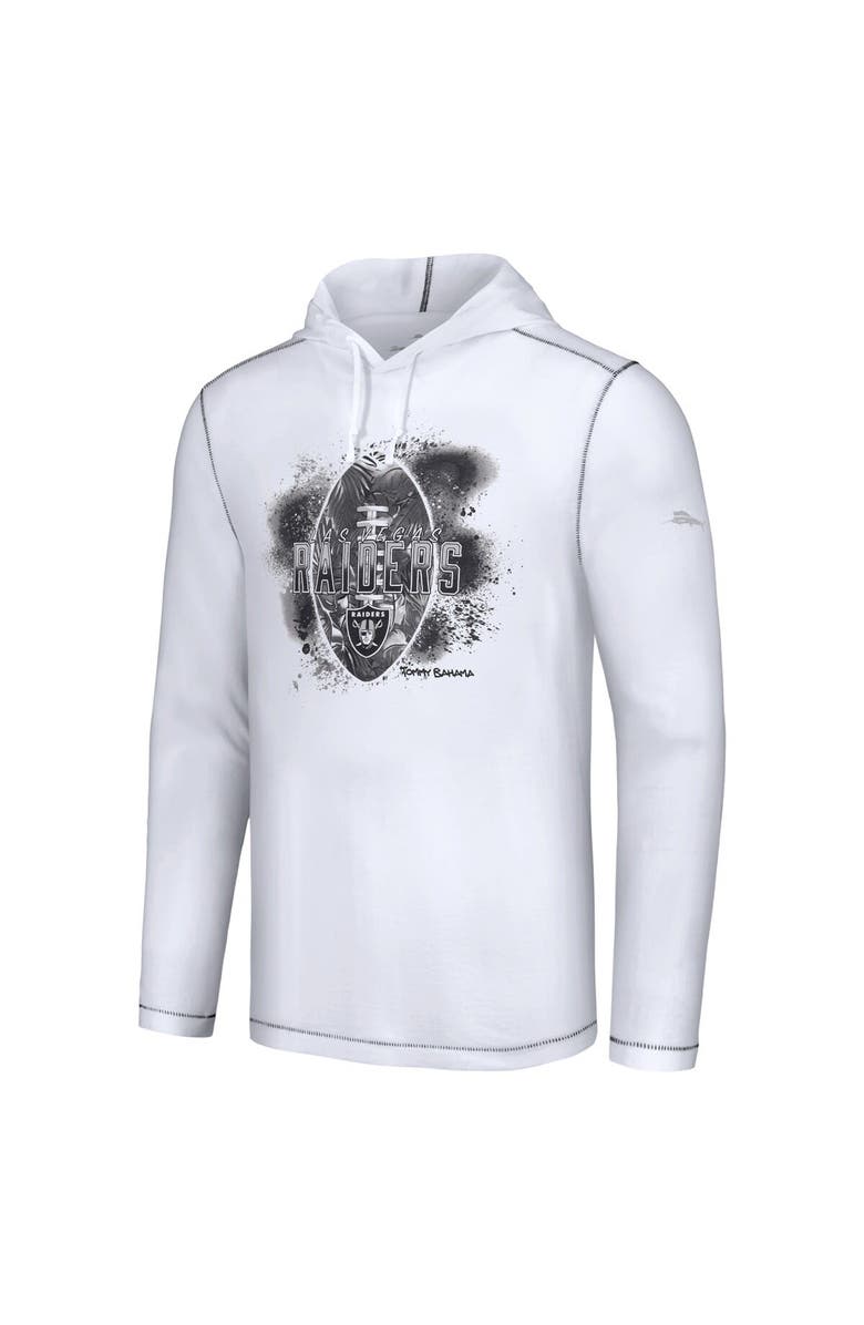 Tommy Bahama Men's Tommy Bahama White Las Vegas Raiders Graffiti Touchdown Pullover Hoodie, Alternate, color, White