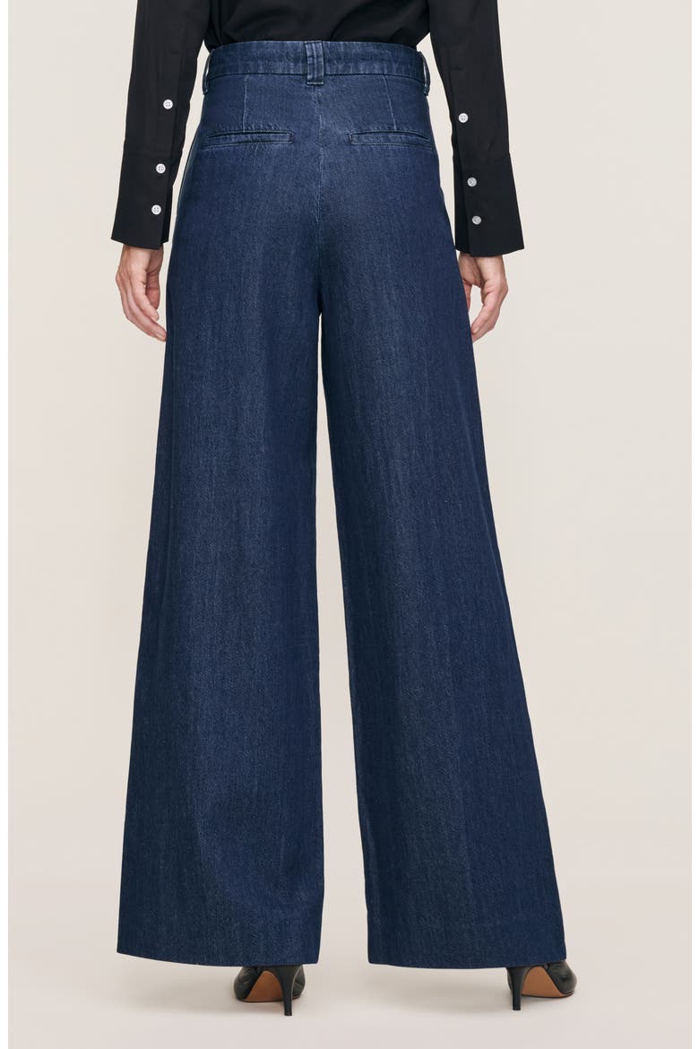 Hepburn Pleated High Waist Wide Leg Jeans, Alternate, color, RIVER VALLEY