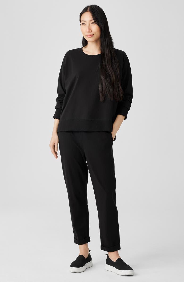 Eileen Fisher Stretch Organic Cotton High-Low Sweatshirt, Alternate, color,