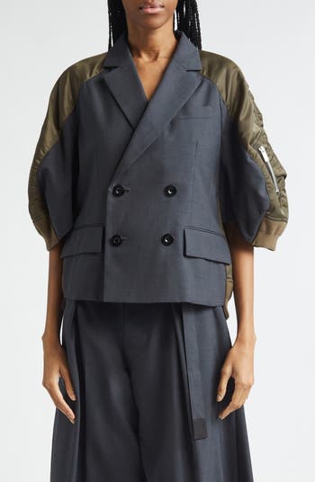 し*ょ様 Sacai サカイ 20AW Nylon Twill Coat ドッキ Sacai Suiting x Nylon Twill Jacket | Nordstrom