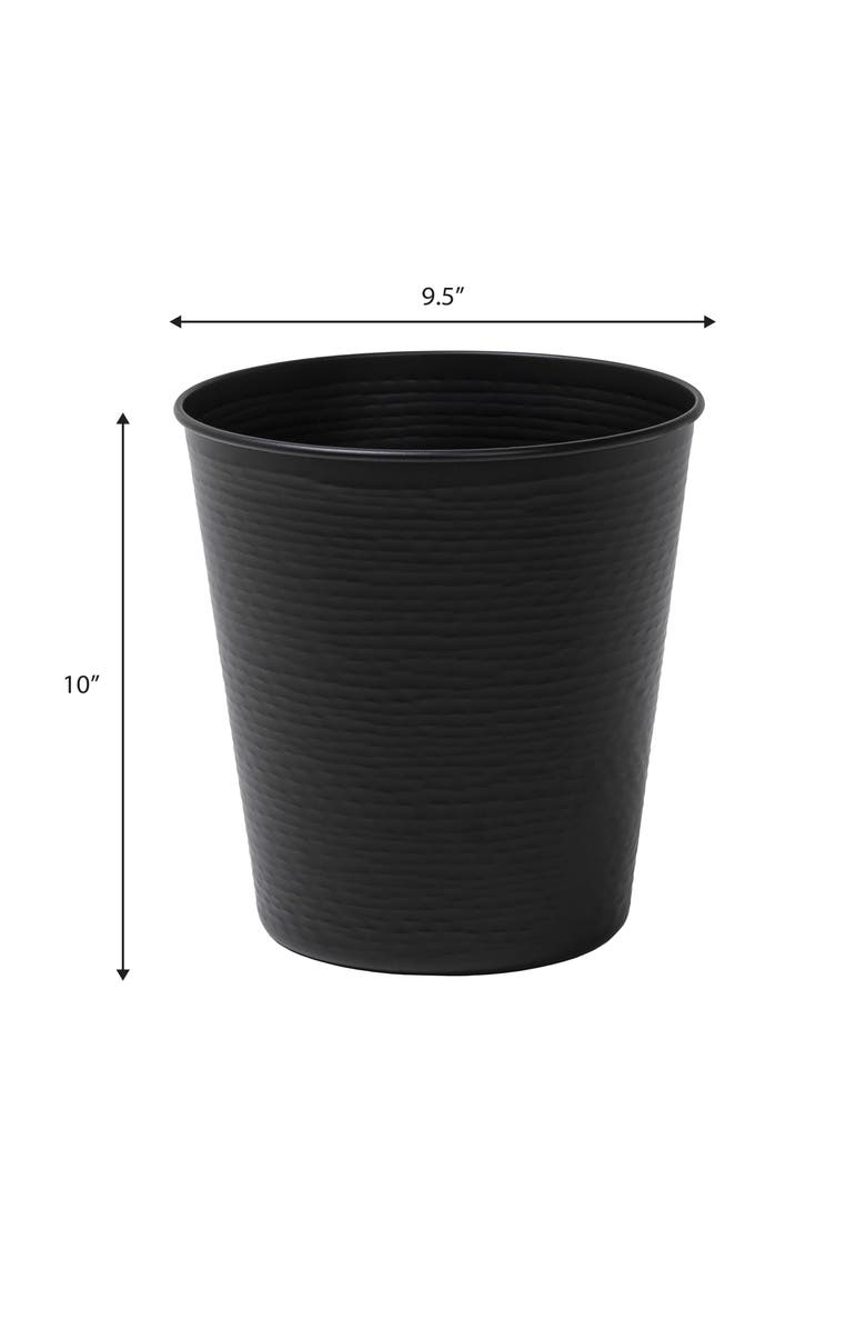 HAPPIMESS Remi Modern Classic Textured Steel 2 Gal Waste Bin, Alternate, color, Matte Black