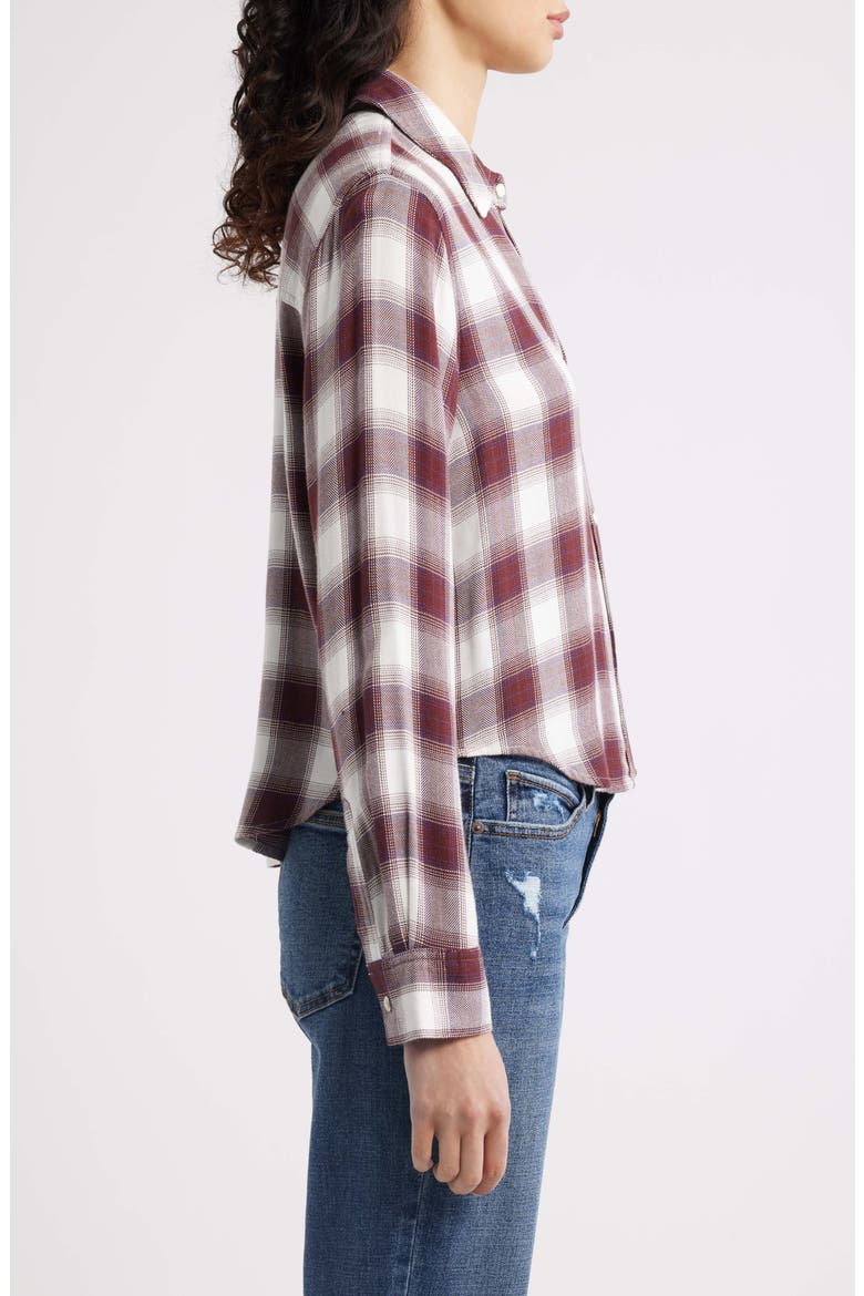 Malin Windowpane Plaid Snap-Up Shirt, Alternate, color, COBALT BURGUNDY
