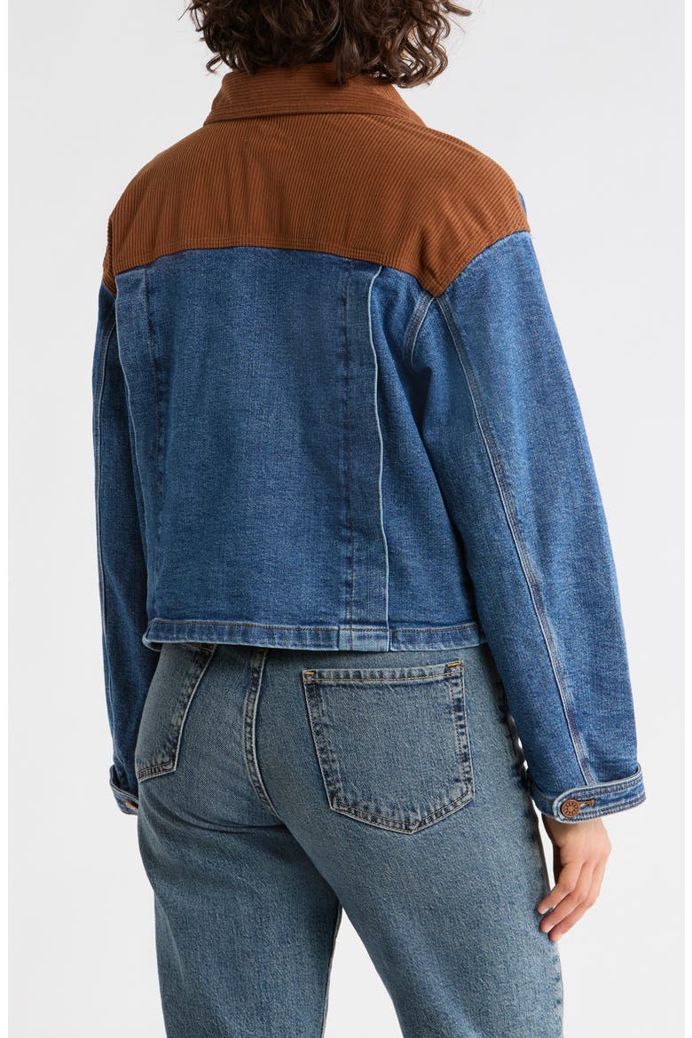 Denim Barn Jacket, Alternate, color, BLUE/ CACAO POWDER
