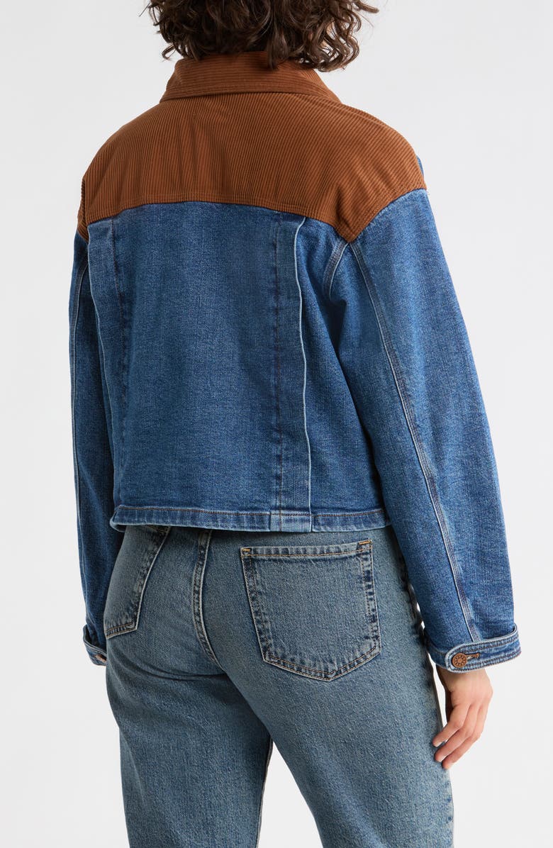 Democracy Denim Barn Jacket, Alternate, color, Blue/ Cacao Powder
