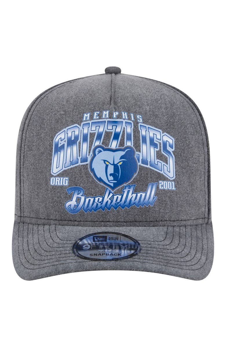 New Era Men's New Era Charcoal Memphis Grizzlies Throwback Washed Pre-Curved 9FIFTY Snapback Hat, Alternate, color, Charcoal