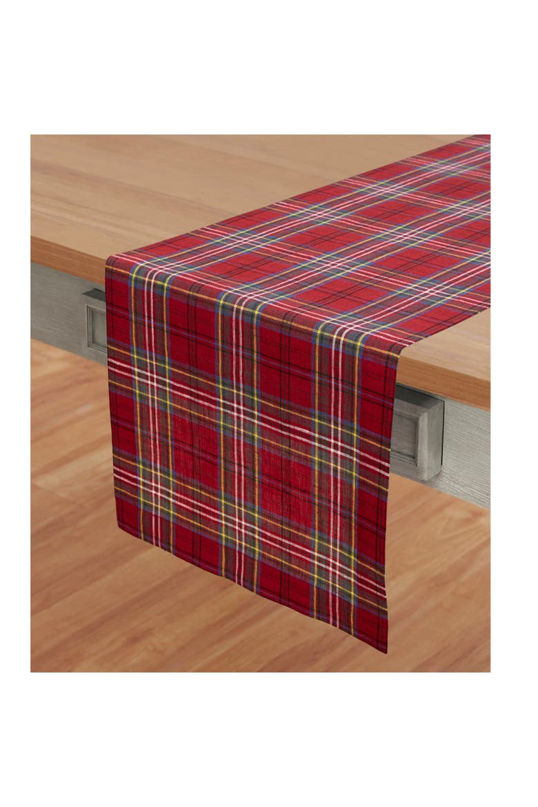 Linen Table Runner - Classic Tartan Plaid, Alternate, color, Red