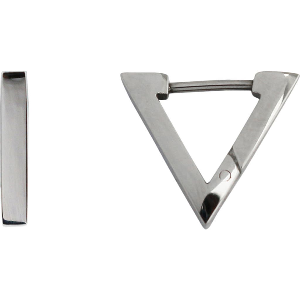 Rebl Gender Inclusive Beau Triangle Hoop Earrings In Silver
