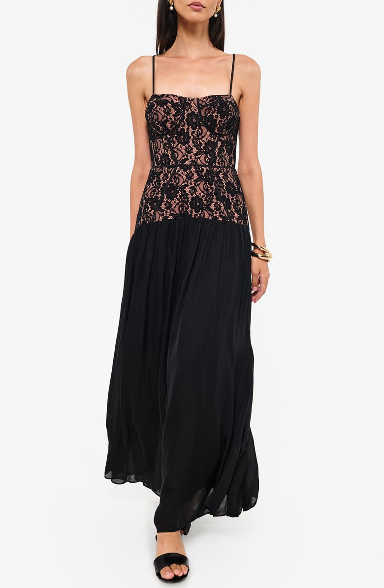 CAMI NYC Corsica Lace & Stretch Crepe Corset Gown, Main, color, 