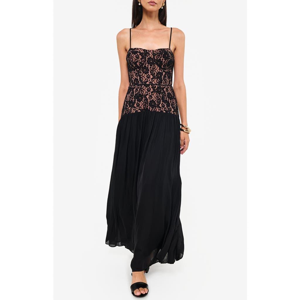 Cami Nyc Corsica Lace & Stretch Crepe Corset Gown In Black