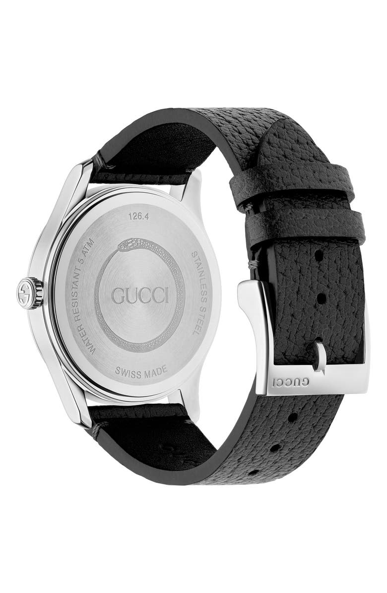 Gucci G-Timeless Leather Strap Watch, 38mm, Alternate, color, 