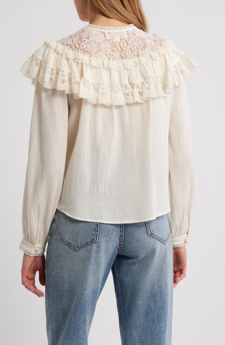 LOVE THE LABEL Brandi Ruffle Yoke Top, Alternate, color, Ivory
