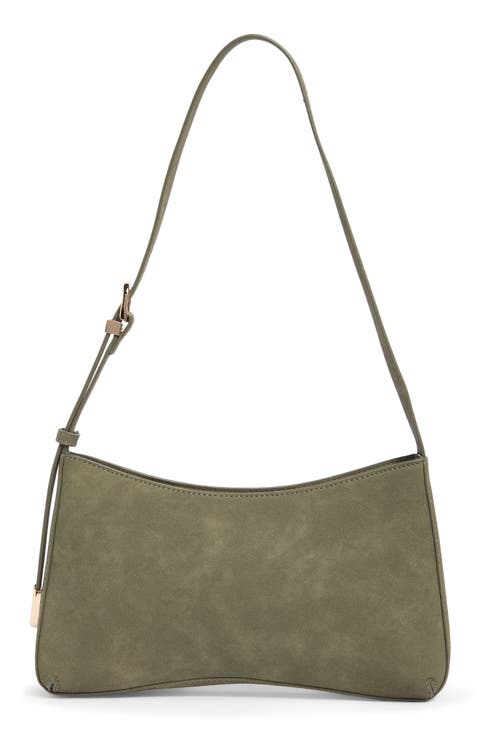 Faux Suede Shoulder Bag
