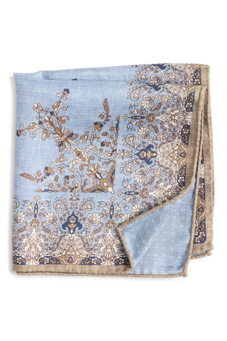 Military Floral Pocket Square, Main, color, CHAMBRAY
