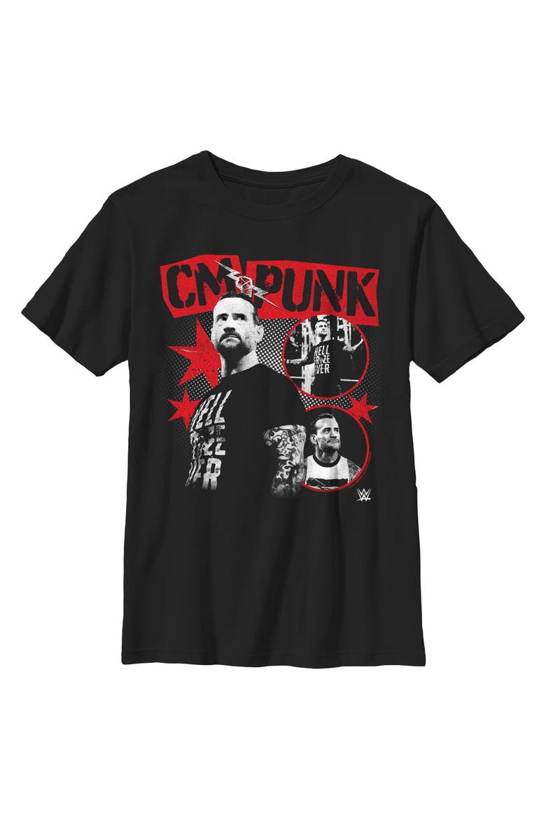 Boy's WWE CM Punk  Graphic T-Shirt, Main, color, Black