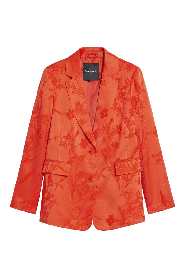 Embroidered Blazer, Alternate, color, ORANGE