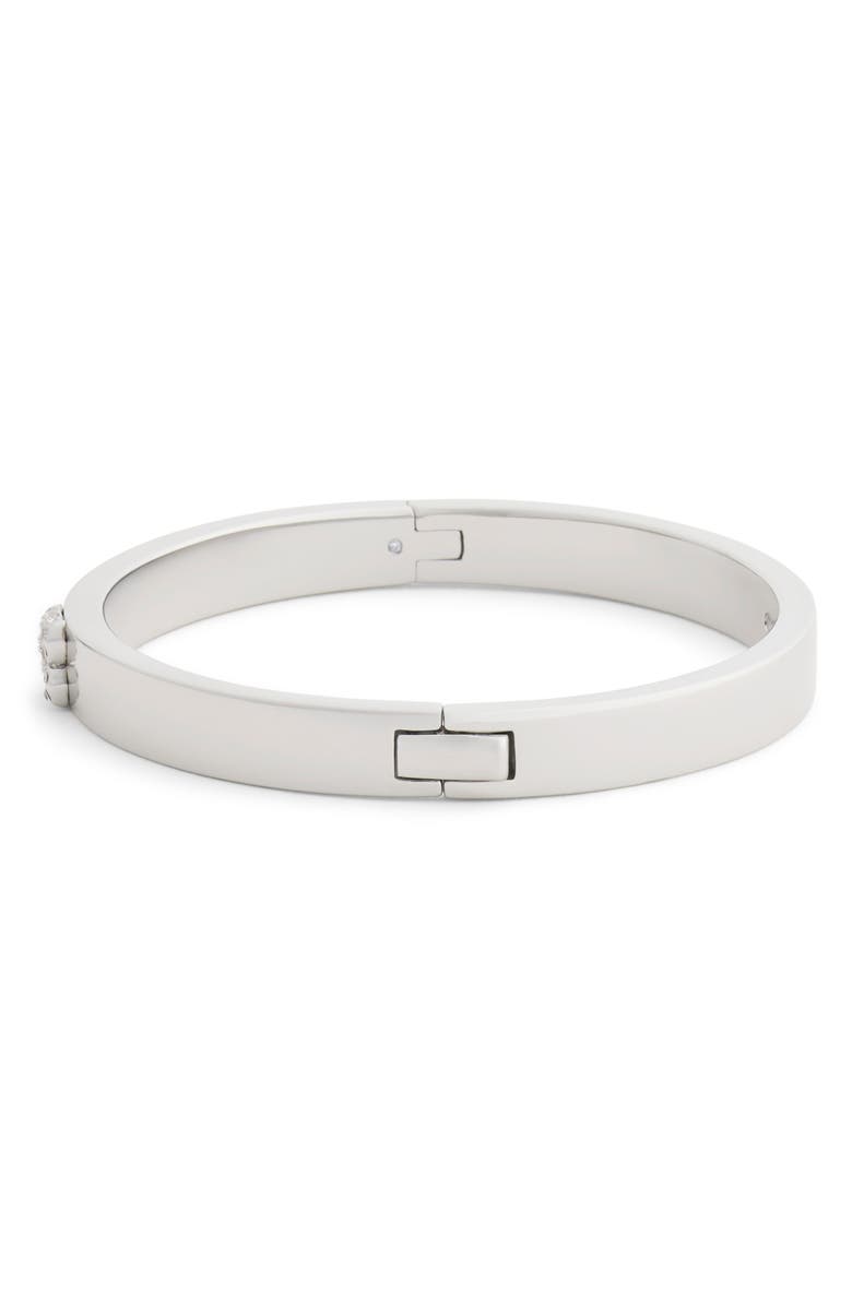 COACH Sculpted C Pavé Hinge Bangle, Alternate, color, Rhodium