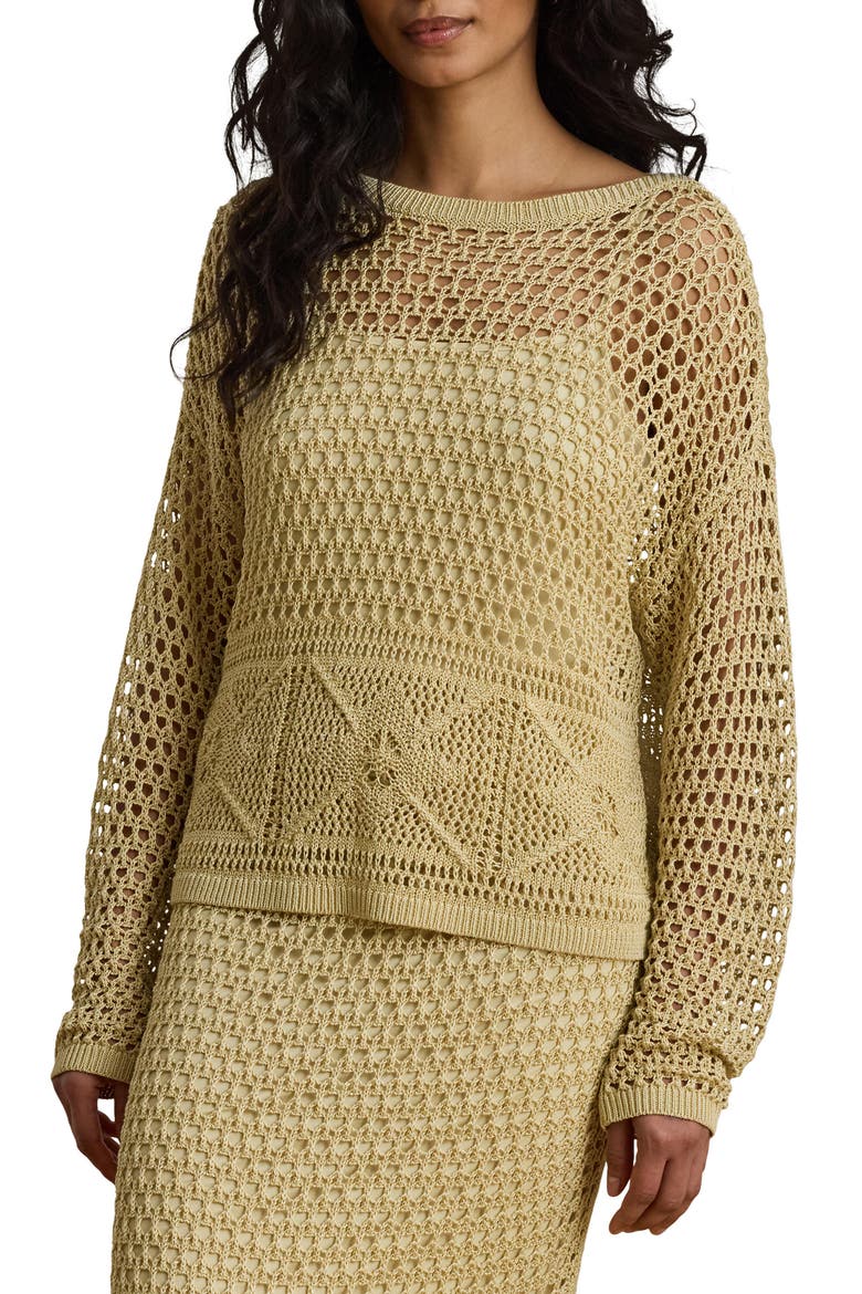 Astound Open Stitch Linen Blend Sweater, Main, color, CANYON SAND BROWN