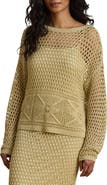 Lauren Ralph Lauren Astound Open Stitch Linen Blend Sweater