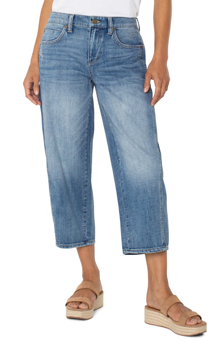 Liverpool Los Angeles Mid Rise Crop Barrel Jeans, Alternate, color, 