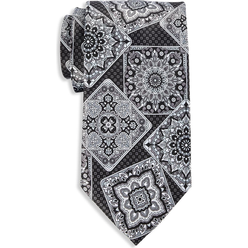 Synrgy by DXL Big & Tall Abstract Printed Tie in Black  product