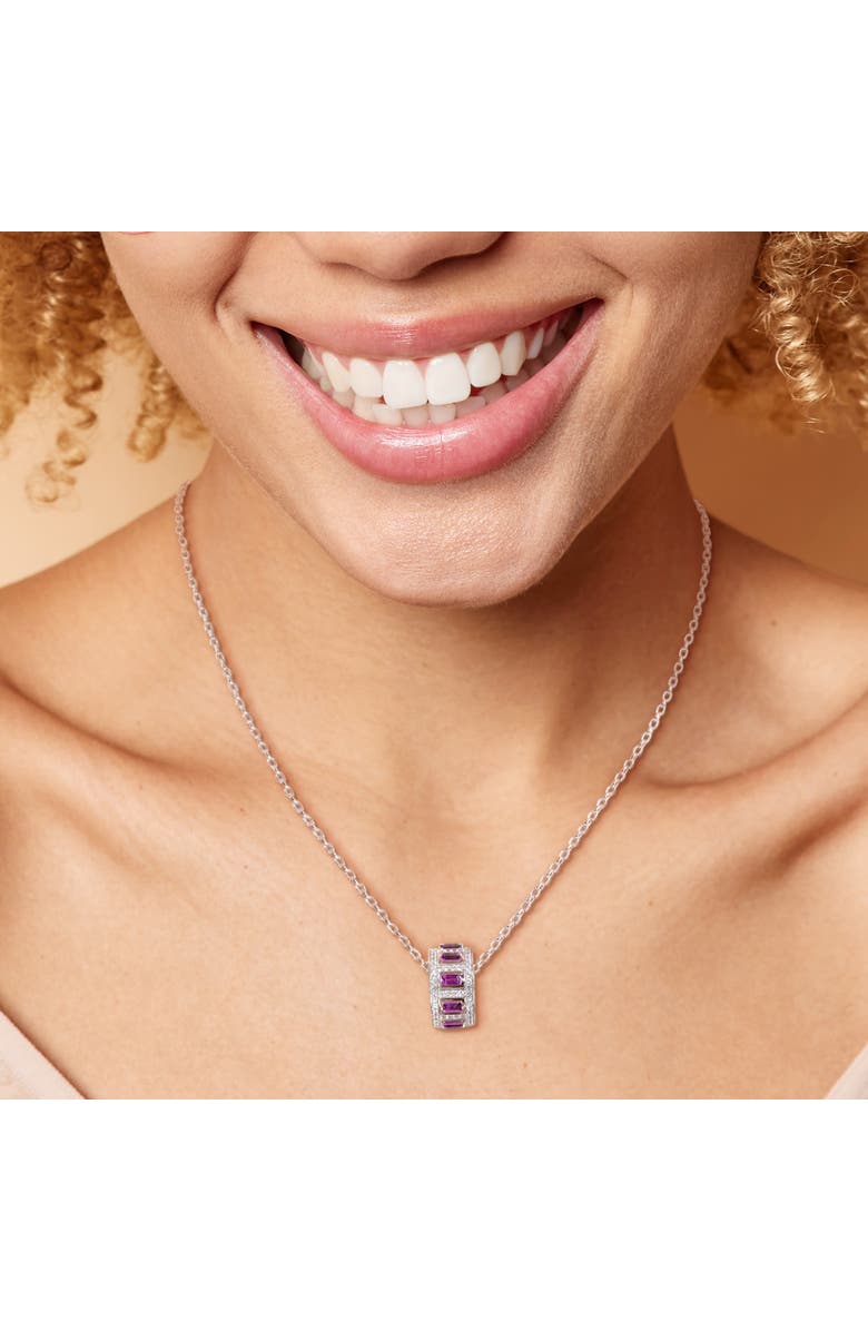 Julianna B. Gemstone & White Topaz Pendant Necklace, Alternate, color, Amethyst/Rose-Plated