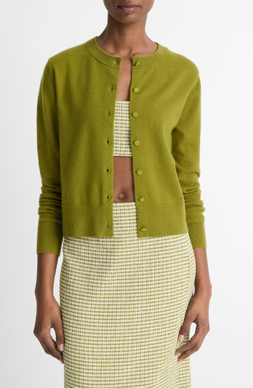 Vince Wool And Cashmere-blend Cardigan In Herbaria/optic White