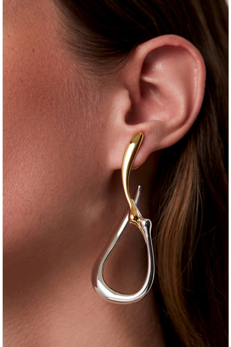 Egret Large Hoop Earrings, Alternate, color, TWO-TONE