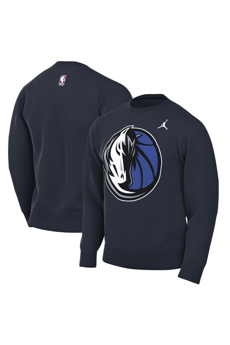 Men's Jordan Brand Navy Dallas Mavericks Statement Edition Sweatshirt, Main, color, Navy