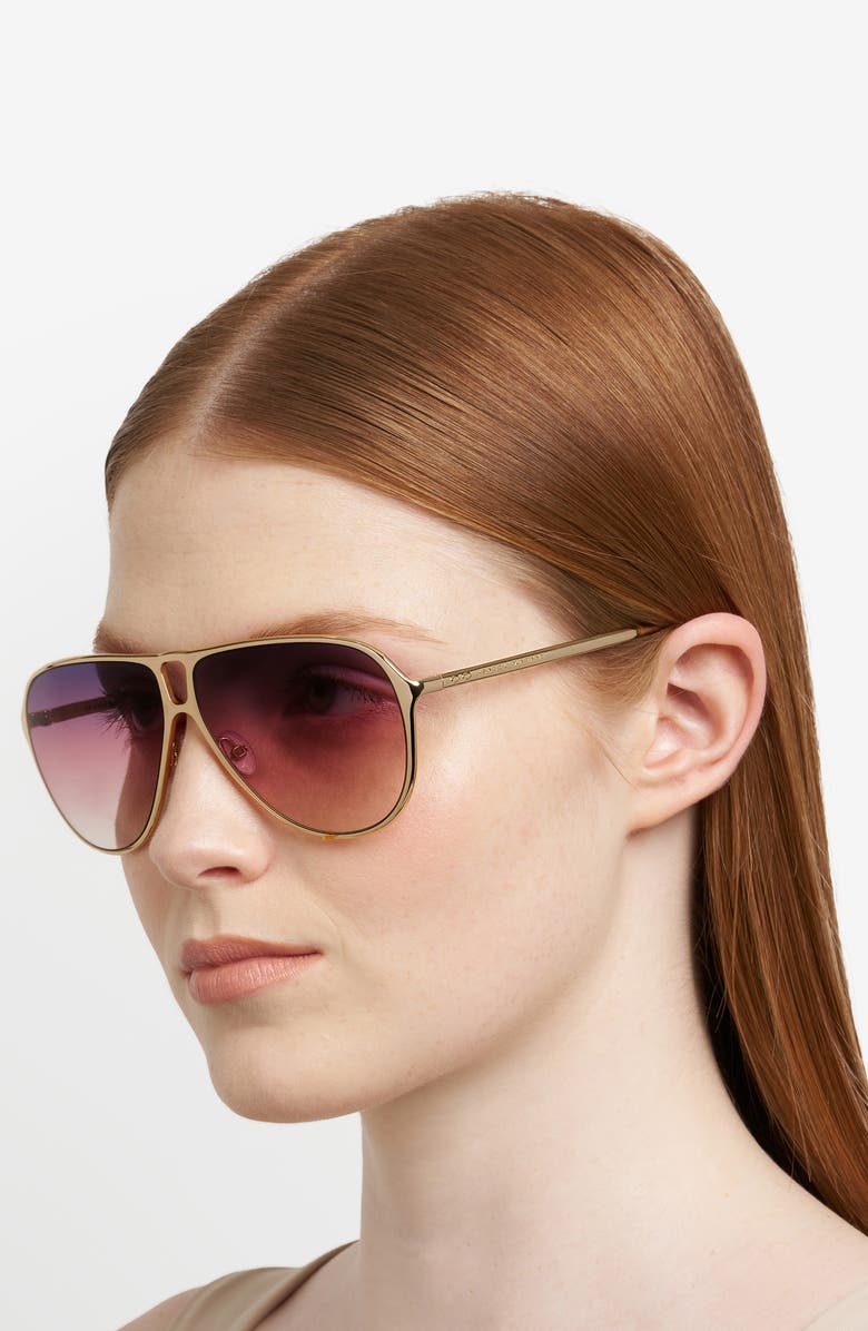 Isabel Marant 60mm Gradient Pilot Sunglasses, Alternate, color, Gold
