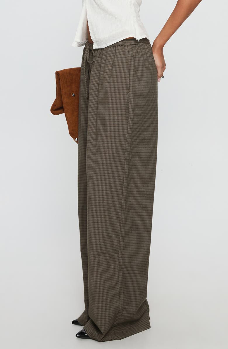 Princess Polly Ketrina Tie Waist Plaid Wide Leg Pants, Alternate, color,