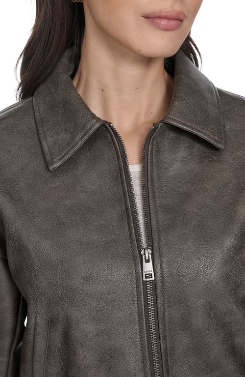 Levi's Faux Leather Bomber Jacket In Gray