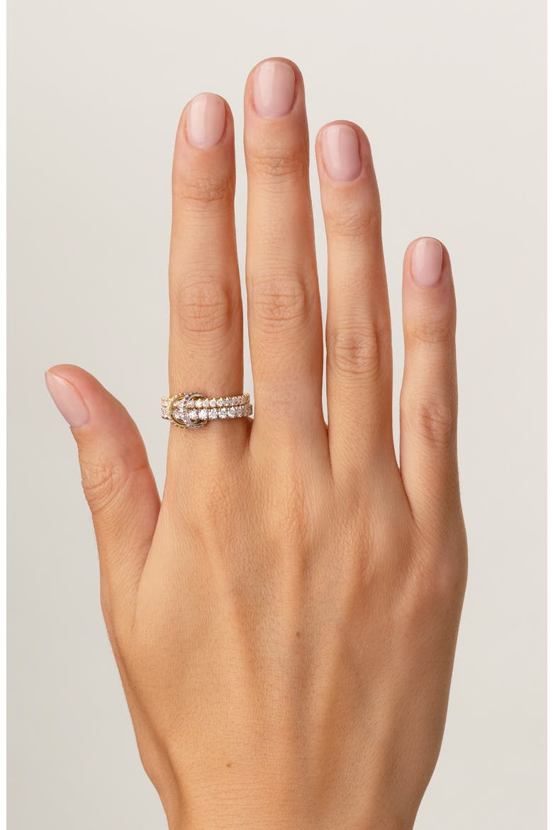 Cadence Diamond Linked Stack Ring, Alternate, color, WHITE