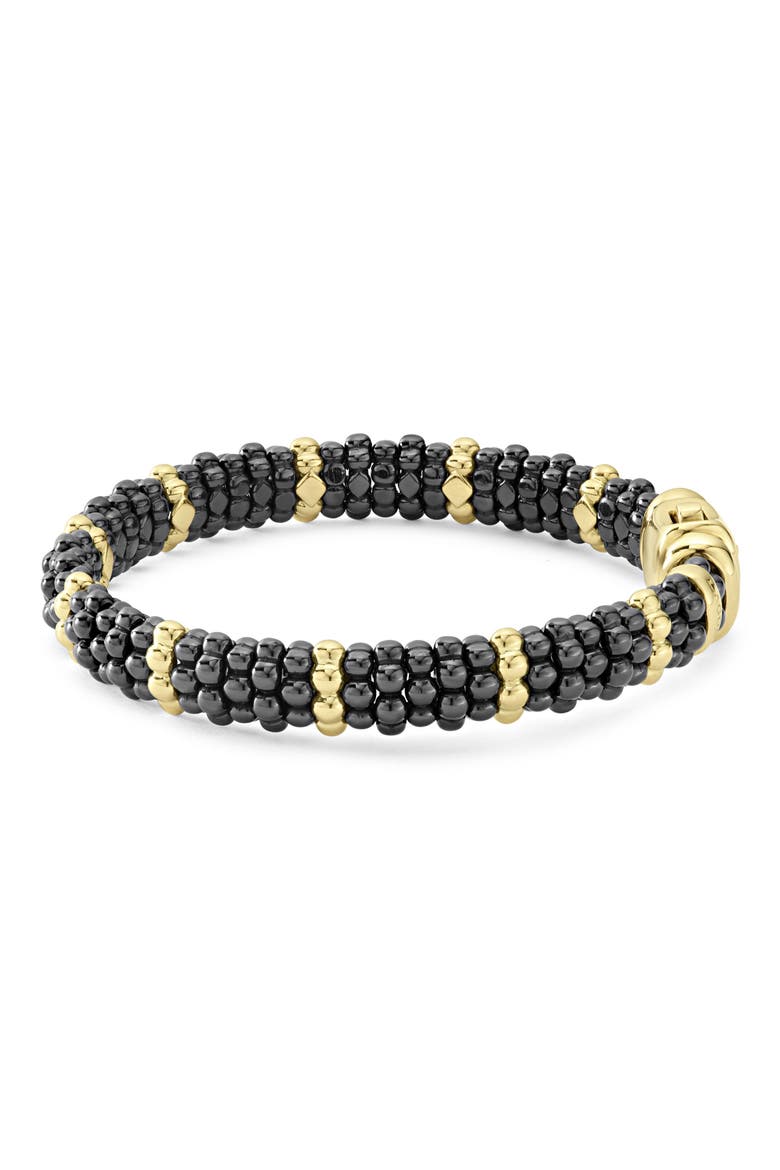 Gold & Black Caviar Station Bracelet, Alternate, color, GOLD