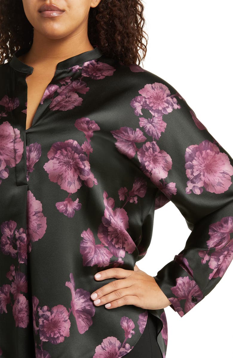 Vince Begonia Print Silk Popover Top, Alternate, color, 