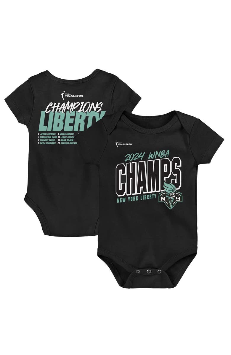 Outerstuff Newborn Black New York Liberty 2024 WNBA Finals Champions Roster Bodysuit, Alternate, color, 
