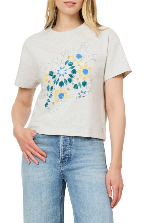 Dyed Boxy Crop Graphic T-Shirt