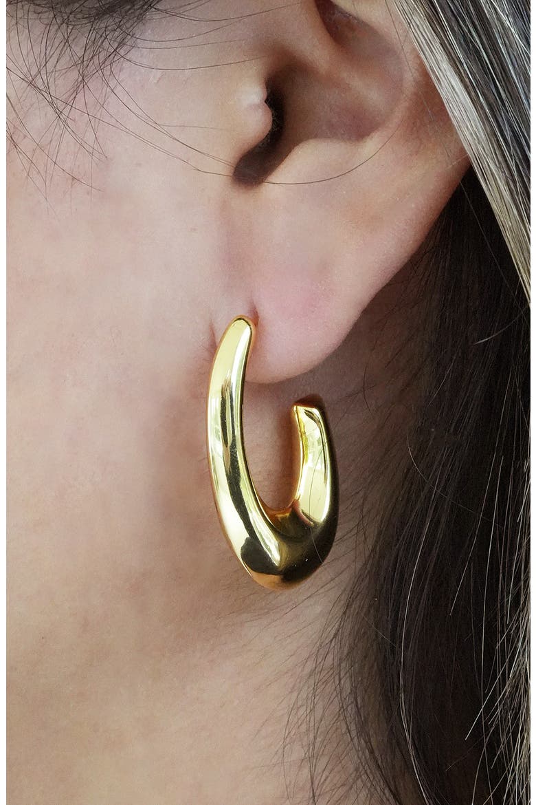 Graduated Oval Hook Hoop Earrings, Alternate, color, GOLD