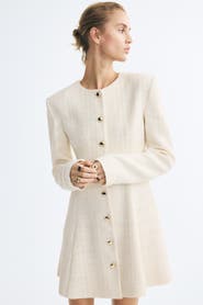 H&M Bouclé-weave Button-front Dress