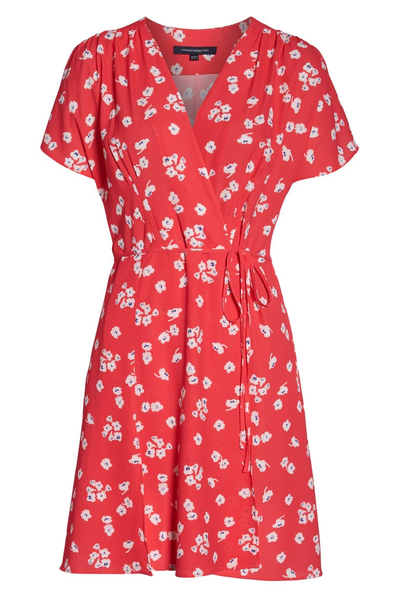 Verona Floral Print Faux Wrap Dress, Alternate, color, AZALEA MULTI