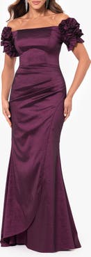 Xscape Evenings Off the Shoulder Taffeta Sheath Gown