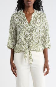 Halogen® Tie Front Top