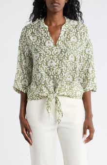 Halogen® Tie Front Top