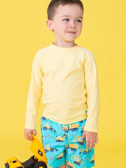 Ruggedbutts Toddler Boys Upf50+ Swim Trunks In Orange