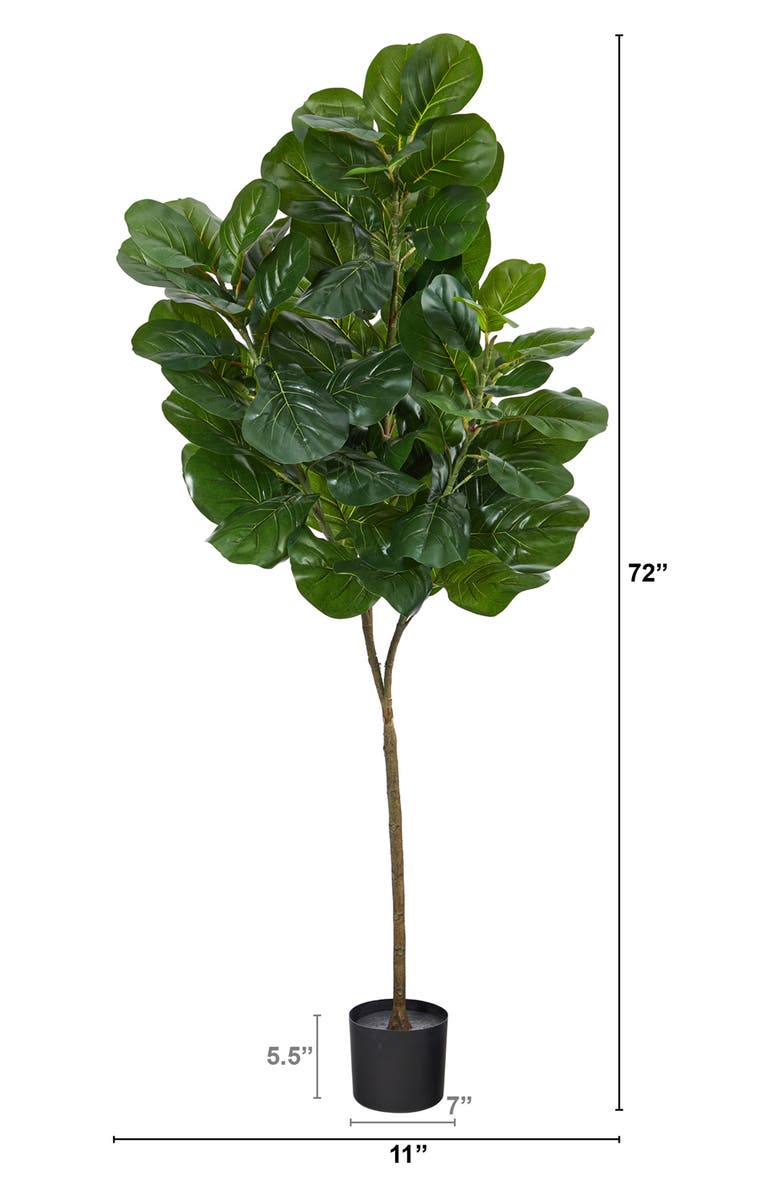NEARLY NATURAL 6' Artificial Fiddle Leaf Fig Plant, Alternate, color, 