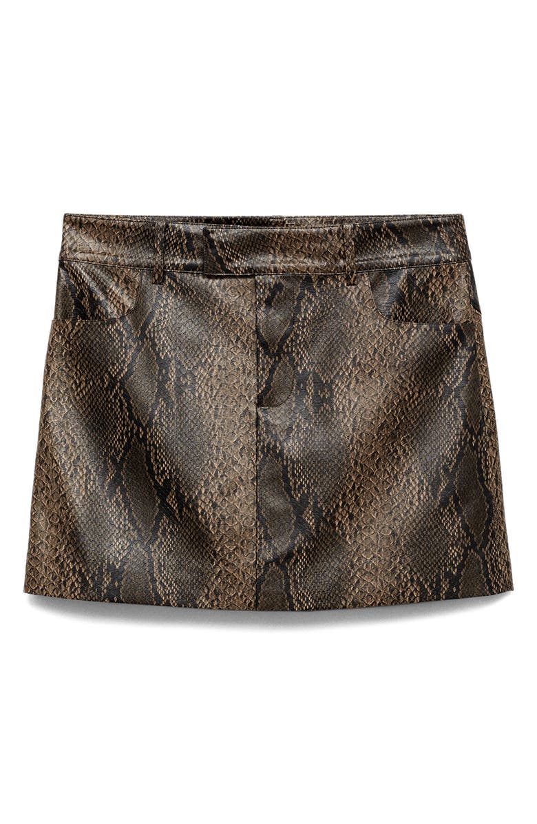 MANGO Snakeskin Embossed Miniskirt, Alternate, color,