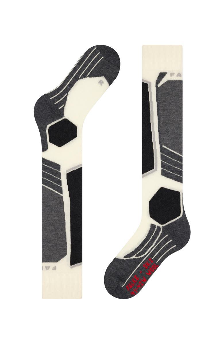 Falke SK2 Intermediate Wool Ski Socks, Alternate, color, Off-White