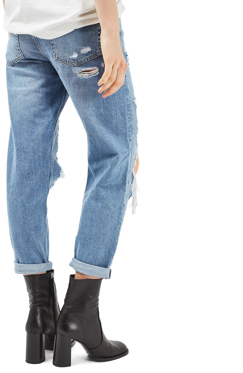 Topshop Hayden Ripped Boyfriend Jeans, Alternate, color, 