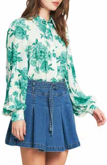 FLYING TOMATO Floral Button-Up Shirt