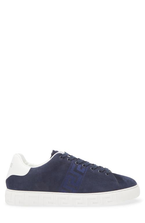 Versace Greca Suede Low Top Sneaker In Multi